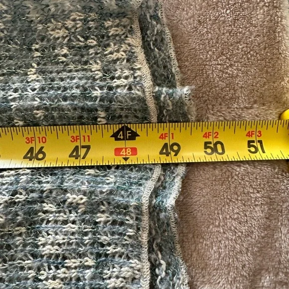 Soft Surroundings Open Front Cardigan Longline Open Knit Lightweight Metallic - Picture 11 of 11